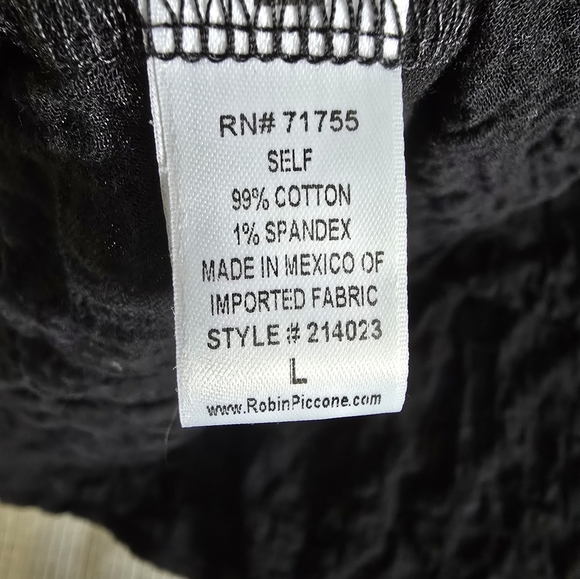 Robin Piccone Fiona Flouncy Tiered Black Cover Up Dress size L Tie Front - Picture 8 of 8